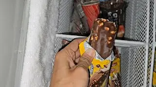 Crunchy Chocolate Ice Cream Bar with Peanuts | ASMR Unwrapping Sounds