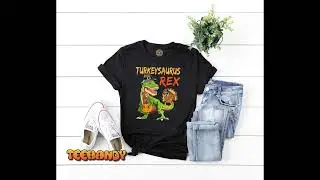 Kids Turkey Saurus Rex Dab Turkey Dinosaur Boys Thanksgiving T-Shirt