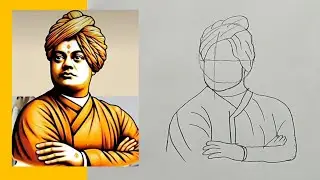 Swami Vivekanand ji Drawing 🙏 l Step by step how to draw vivekanand ji Drawing 🙏 