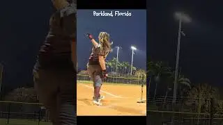 Over 200' Fence off the Tee. #softball #12u #homerun #girlpower #shorts #fastpitchsoftball