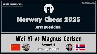 Wei Yi vs. Magnus Carlsen: Brilliant Move ◉ Norway Chess 2025 ◉ Rd 8 ◉ Armageddon