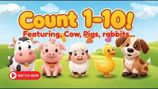 👉 Count from 1 to 10 with Farm Animals 🐮🐷 | Learning fun | Toddlers, Preschoolers & Nursery