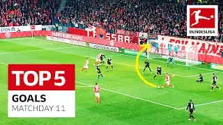 Top 5 Goals &bull; Nkunku, Jovetic & More | Matchday 11 - 2021/22