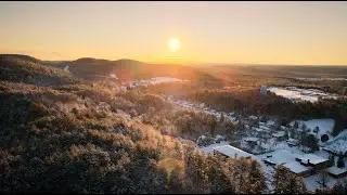 Winter in Bancroft Ontario Canada | DJI Drone Footage | Retrowave Synthwave