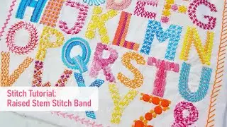 Raised Stem Stitch Band Embroidery Tutorial