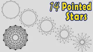 How to Draw a Fourteen Pointed Star (14/2 - 14/3 - 14/4 - 14/5 and 14/6)