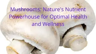 Mushrooms: Nature's Nutrient Powerhouse for Optimal Health and Wellness