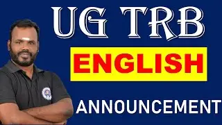 UG TRB | ENGLISH BATCH | ANNOUNCEMENT