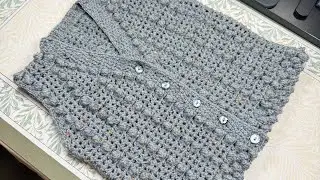Crochet half sleeve sweater for three to four (3-4)year old girls and boys detail tutorial 