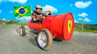 FIZ UM CARRINHO DE TAMBOR DA FERRARI