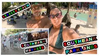 Streets Beach and Southbank Markets at Southbank Parklands #southbank #brisbanecity #beach