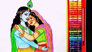 Romantic Radha - Krishna Painting | Time-lapse Drawing Of Radha Krishna | By Drawing Art