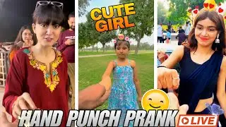 CUTE GIRLS HAND PUNCH PRANK 😂 / New prank video ❤️/ reaction video #shorts #vairlshorts #trending