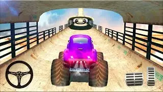 Vertical Ramp - Monster Truck Extreme Stunts - Gameplay Android game - monster truck driving game