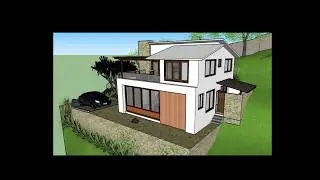 CASA EN LADERA - SKETCHUP