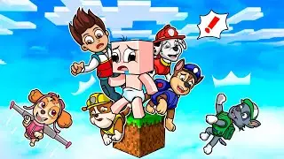¡ATRAPADO en un BLOQUE con PAW PATROL! 😱🔵 BEBÉ NOOB pero es UN BLOQUE en MINECRAFT
