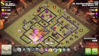 Clash of Clans TH9 GoWiBo 3 STAR ATTACK