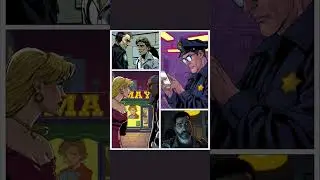 Silent Horror Crime Comic:  Brutally wounded body of a woman in a quiet alley