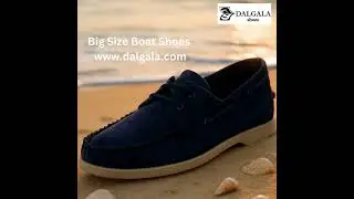 Navy Blue Suede Big Size Handmade Boat Shoes for Men