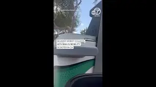 Delivery robot collides with man in mobility scooter in CA