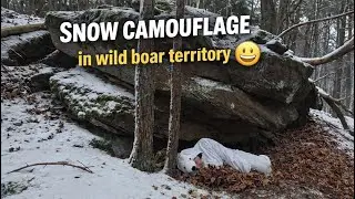 Schnee-Tarnanzug-Wildschweine - Abenteuer im Winterwald
