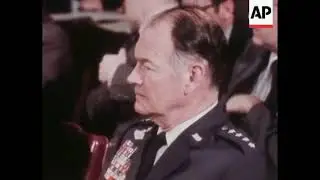 Secretary of Defense James Schlesinger and CJCS Gen. George S. Brown during Senate Hearing in 1974
