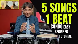 How To Play Congo for Beginners - कोंगो कैसे बजाए | 5 SONGS & 1 BEAT | in Hindi | Yeshu Ke Geet