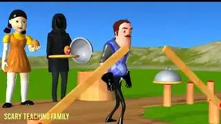 Scary Teacher 3D vs Squid Game Who Faster Running Egg Mask 5 Times Challenge | Saroya's Gaming
