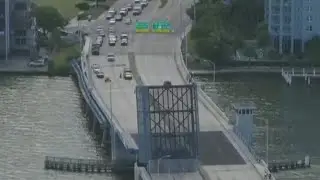 79th Street Causeway bridge stuck open in North Bay Village