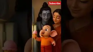 Ganesha Eating Ice Cream | Shiva Parvati Family Fun! #shiva #ganesh #parvati #icecream #shorts #vgod