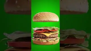 Burger Stack Green Screen Effect #food #burger #hamburger   #chromakey #greenscreen