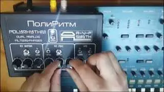 AVP Synth PolyRhythm - dual analog filters+phaser processing hardware synthesizers (Official demo)