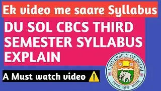 Du sol third semester syllabus 2020 ! Sol third semester Syllabus 2020