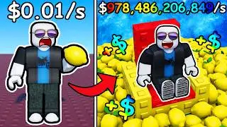 0 to $100 TRILLION by Selling LEMONS in Roblox...