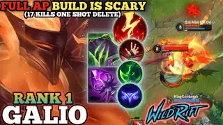 GALIO 100% AP BUILD IS SCARY!? BRUTAL ONE SHOT ONLY - TOP 1 GLOBAL GALIO BY Em Mần Chi Đ&oacute;ッ-WILD RIFT