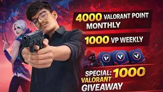 🔴BATTLE PASS | GIVEAWAY 4000 VP | (1OOO VP WEEKLY) GIVEAWAY [ #facecam ] #valorant