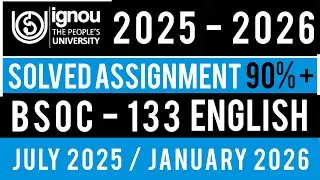 BSOC 133 SOLVED ASSIGNMENT 2025-26 | BSOC 133 SOLVED ASSIGNMENT 2025-26 IN ENGLISH | BSOC 133