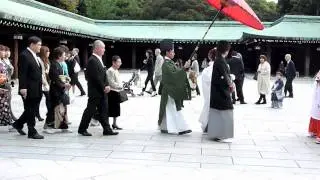 A Shinto Wedding Procession at The Meiji Shrine, Tokyo
