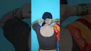 saree hairstyle with braid #hairstyle #hairtutorial #clutcherhairstyle #viralshorts#priyasharma