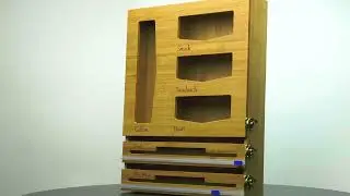 100% Bamboo Ziplock Bag Organizer for Kitchen Drawer or Hang on Wall with Foil and Wrap dispensers.