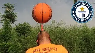 Longest time spinning a basketball on a toothbrush - Guinness World Records