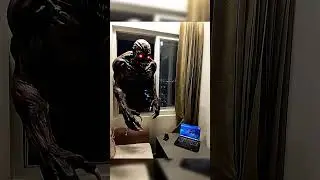 Terrifying Monster Enters Room 👹 | Realistic Horror VFX Scene | Monster Using Laptop