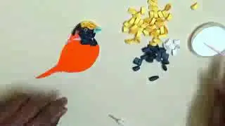 quilling artwork   How to make Beautiful Yellow Bird design using Paper Art Quil low