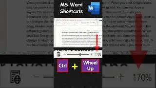 How to Zoom In or Zoom Out in MS Word using Keyboard Shortcut