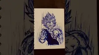 Vegeta blue pen drawing #dragonball #vegeta #shorts #anime #art #trending  #animeart