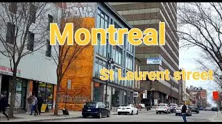 Montreal walking St Laurent street a Sunday evening of April 2022