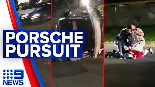 Porsche driver charged after wild police pursuit in Sydney's west | 9 News Australia