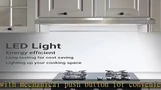 CIARRA Ductless Range Hood 30 inch Under Cabinet Hood Vent with 3 Speed Exhaust Fan Push Button Duc