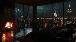 Relaxing Night Rain in a NYC Apartment ☔ Soft Raindrops for Deep Sleep & Calm (No Ads)
