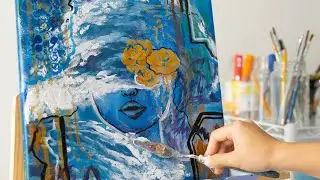 How to Create Easy Mixed Media Painting | Step by Step Tutorial